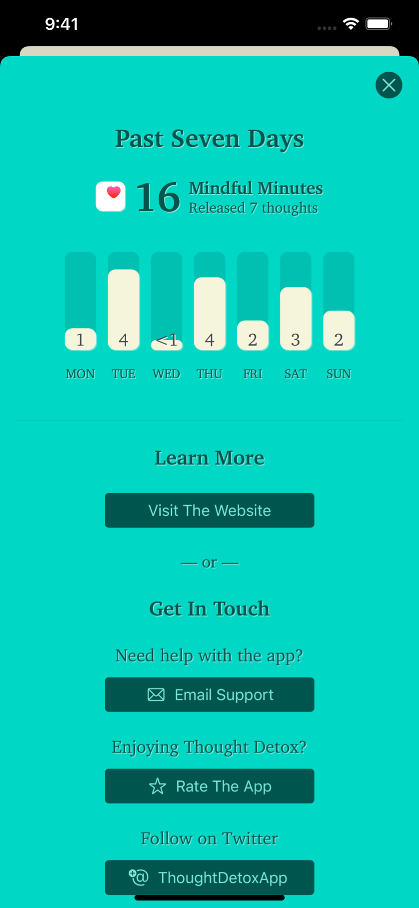 Stats and settings